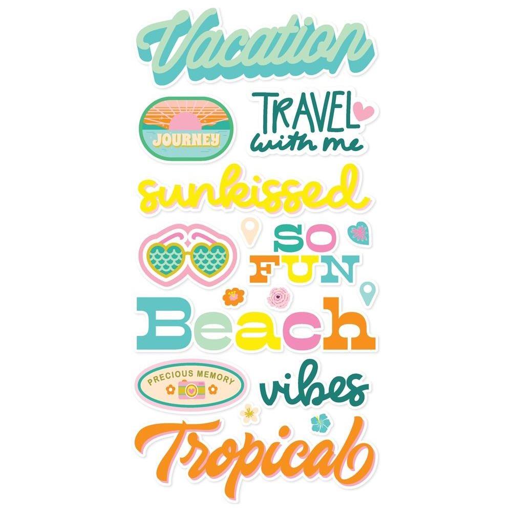 Simple Stories Just Beachy Foam Stickers 22326 Vacation Sentiments