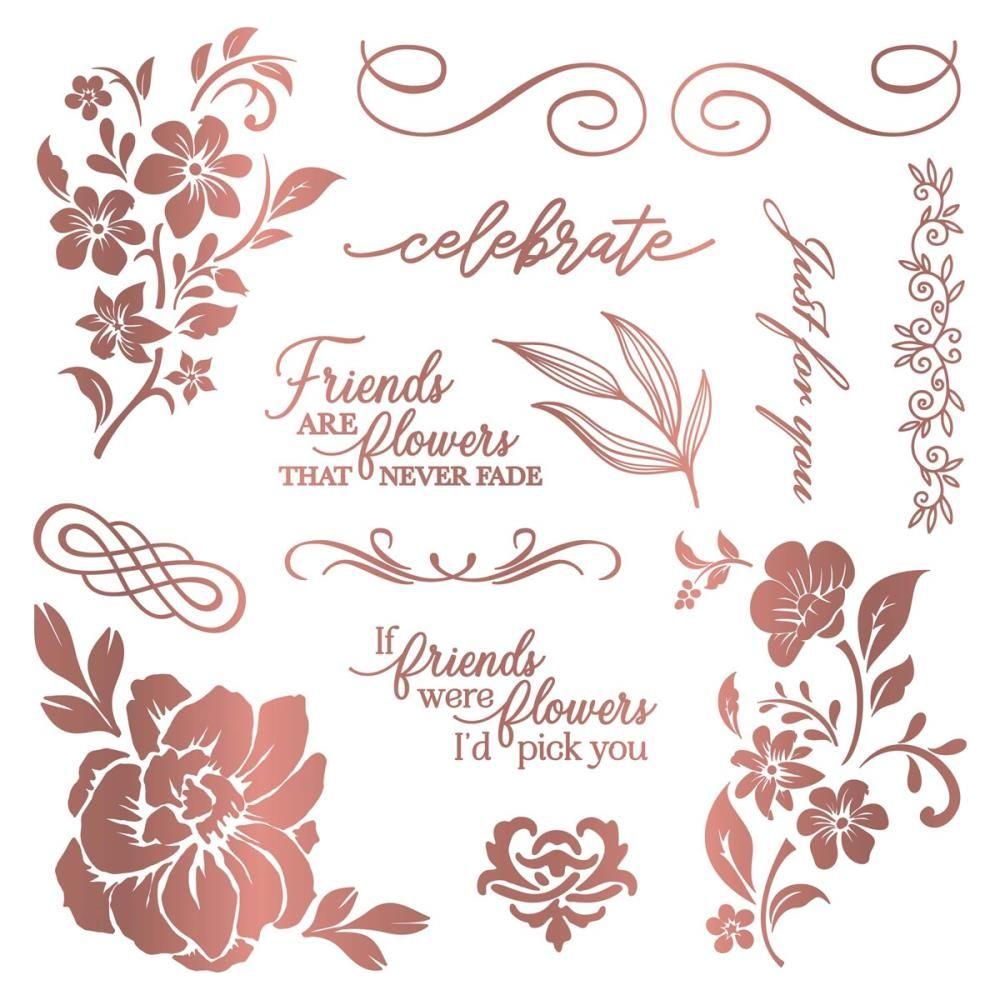 Crafter's Companion Floral Elegance 8 x 8 Foil Transfers s-fe-foiltr8 Celebrate