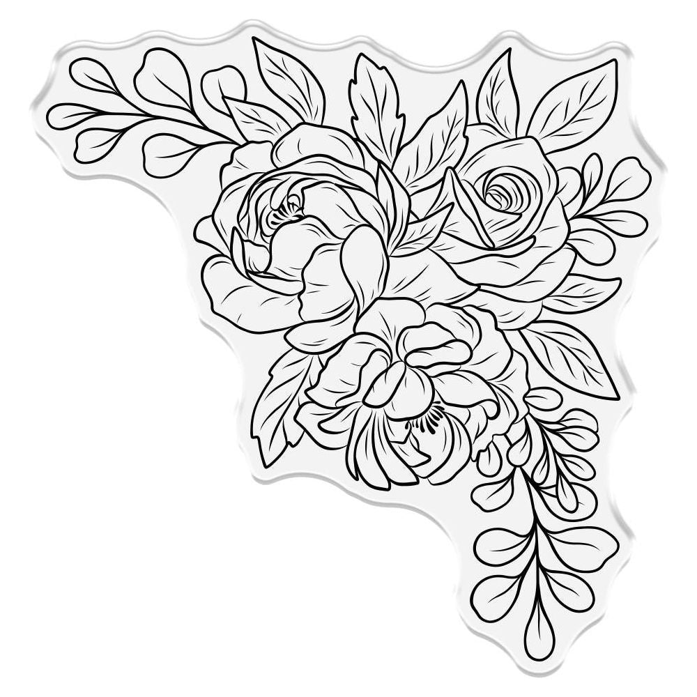 Crafter's Companion Blossoming Corner Clear Stamp s-fe-ca-st-blco Detailed Product View