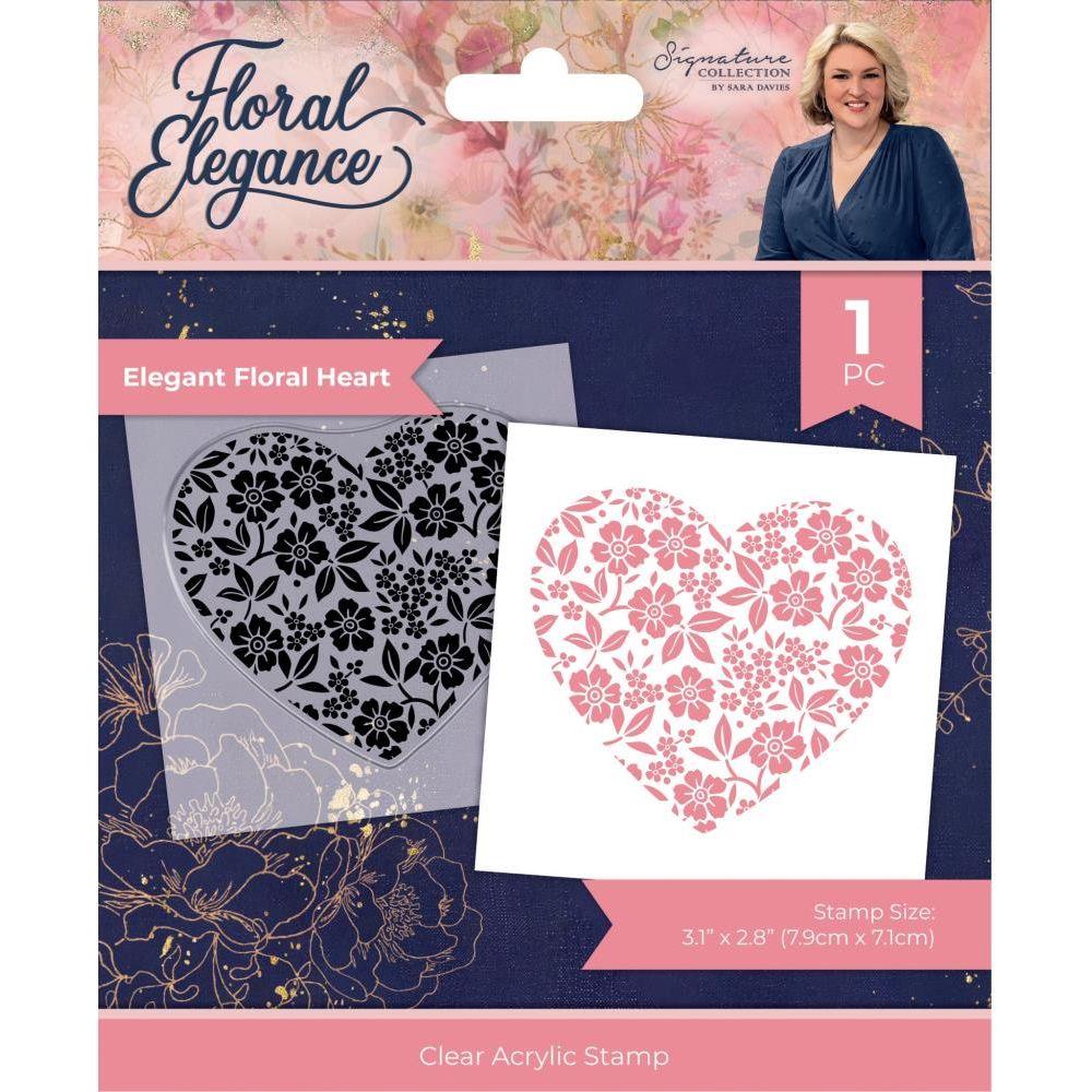 Crafter's Companion Elegant Floral Heart Clear Stamp s-fe-ca-st-efh