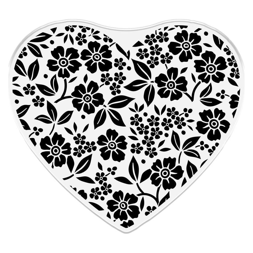 Crafter's Companion Elegant Floral Heart Clear Stamp s-fe-ca-st-efh Detailed Product View