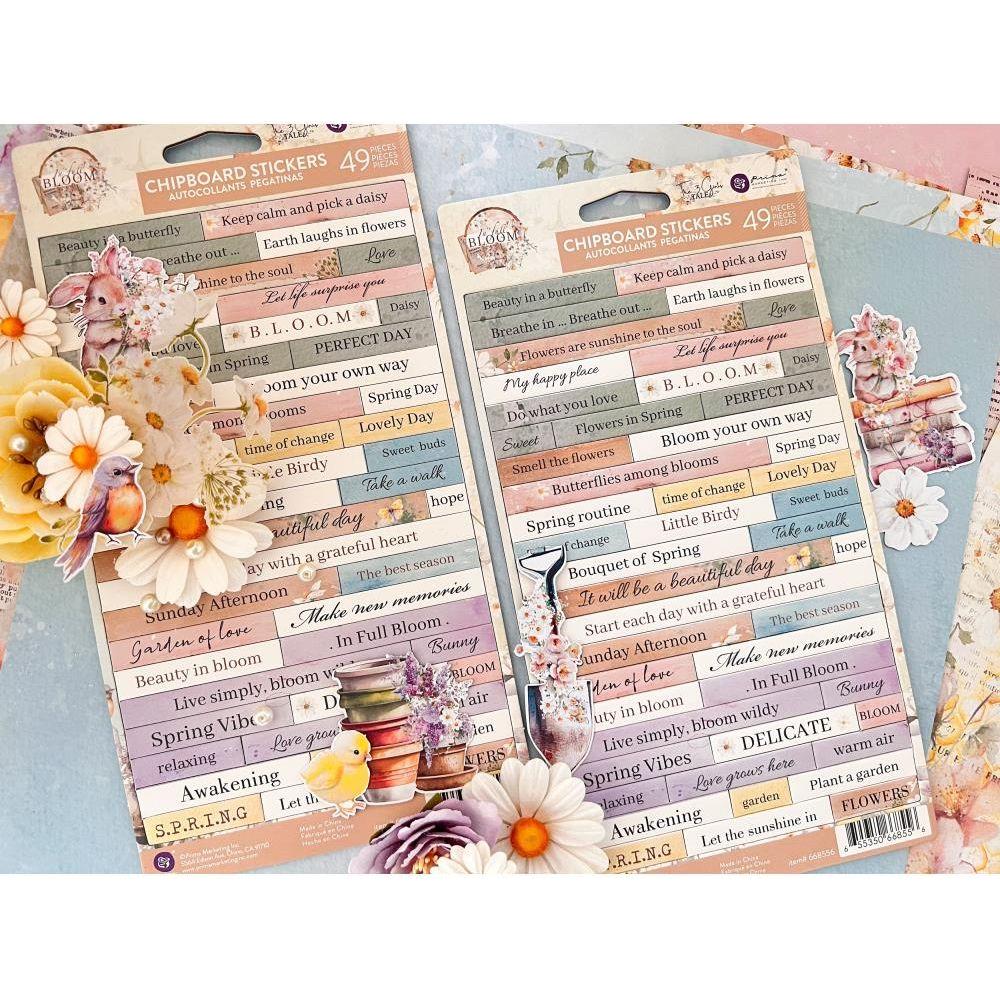 Prima Marketing In Full Bloom Chipboard Stickers 668556 Close-up