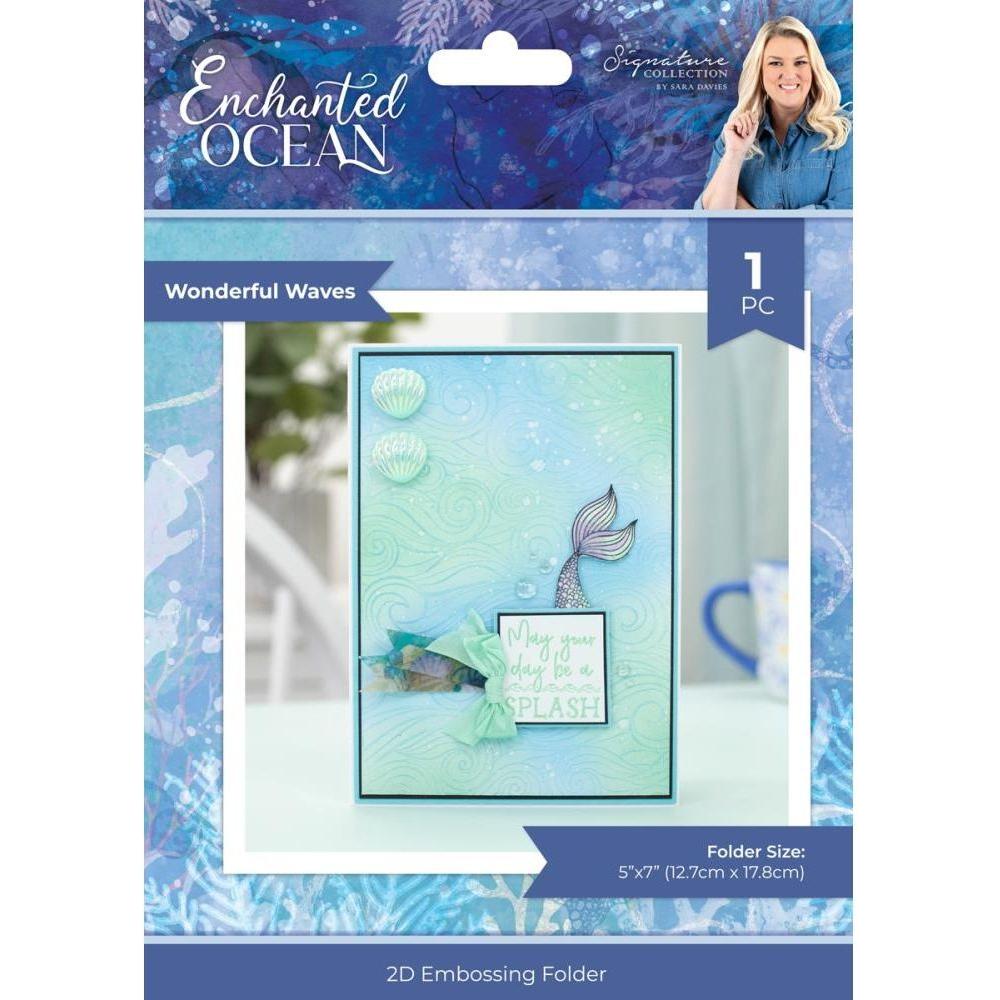 Crafter's Companion Wonderful Waves 2D 5 x 7 Embossing Folder s-eo-ef5-wowa