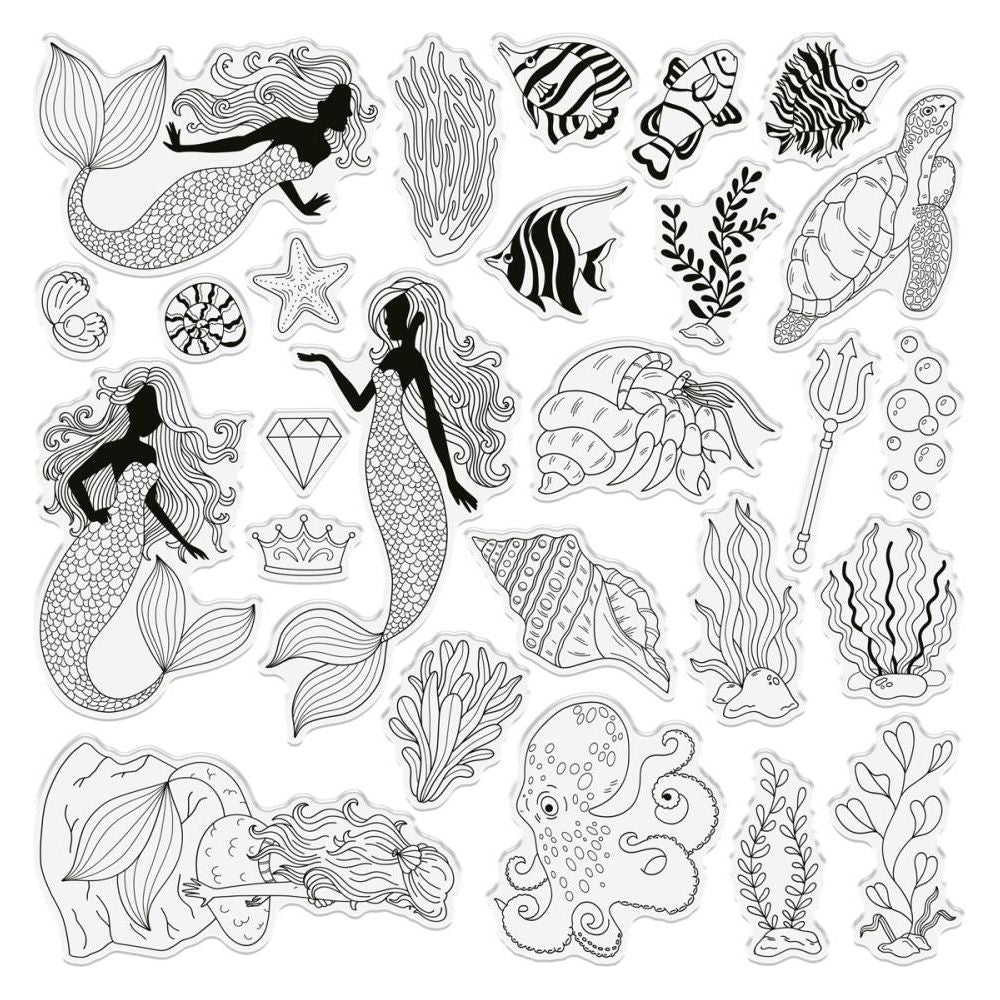 Crafter's Companion Ocean Dreams 8 x 8 Clear Stamps s-eo-ca-st-ocdr Detailed Product View