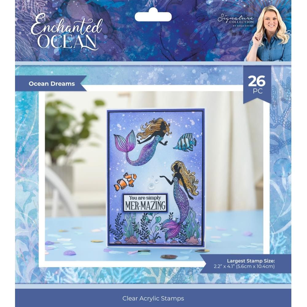 Crafter's Companion Ocean Dreams 8 x 8 Clear Stamps s-eo-ca-st-ocdr