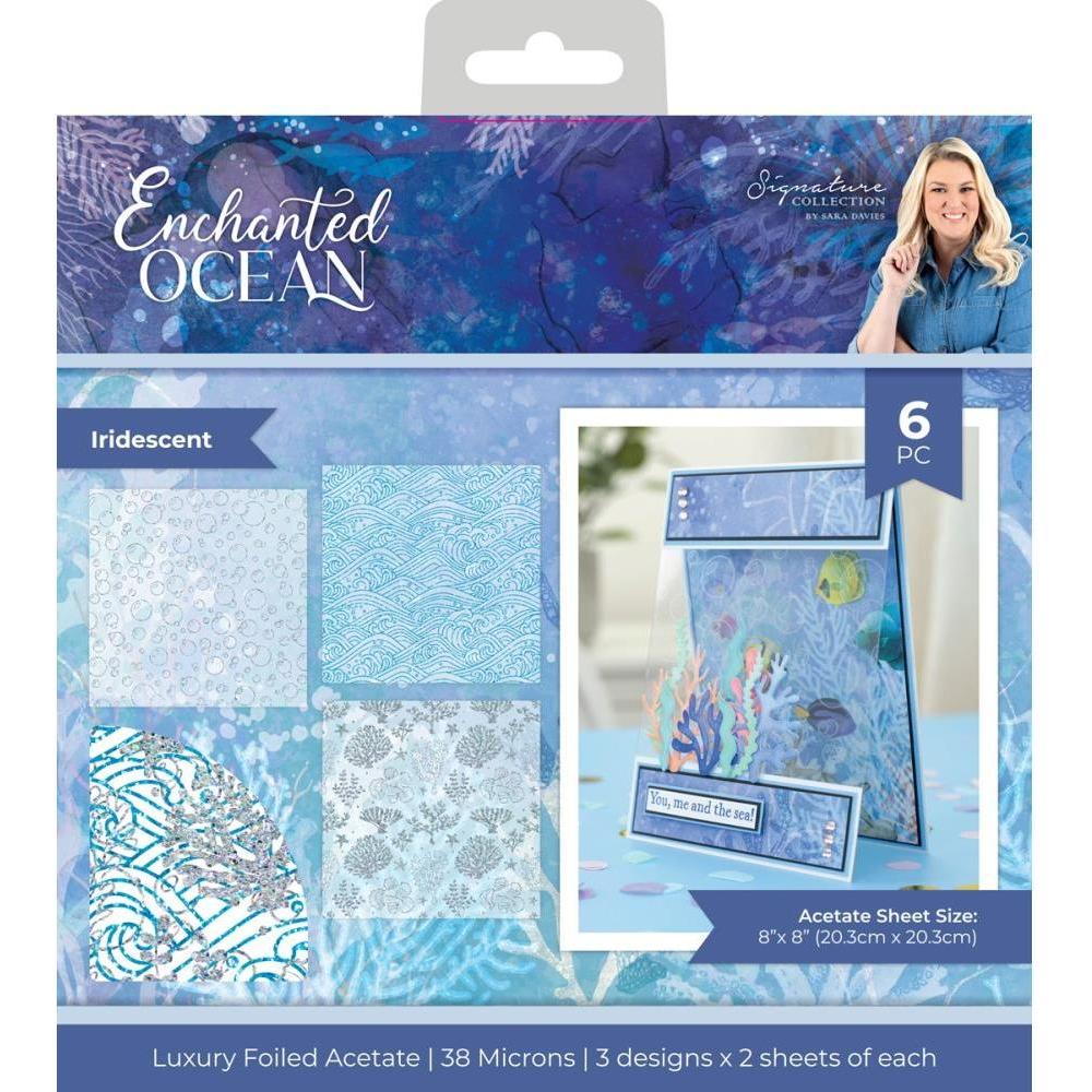 Crafter's Companion Enchanted Ocean 8 x 8 Luxury Foiled Acetate Pack s-eo-ace8-luxf-i