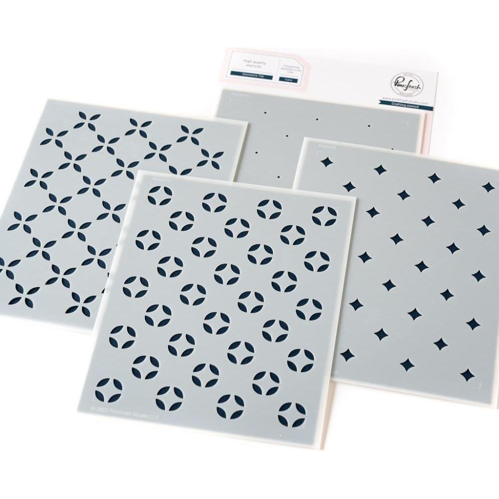 Pinkfresh Studio Geometric Tile Stencil Set 212823