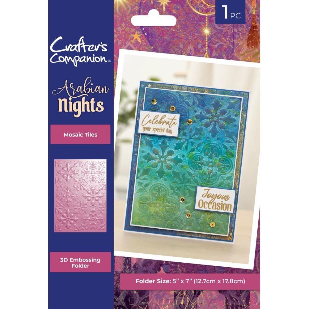 Crafter's Companion Mosaic Tiles 5 x 7 3D Embossing Folder an-3d-ef5-mota