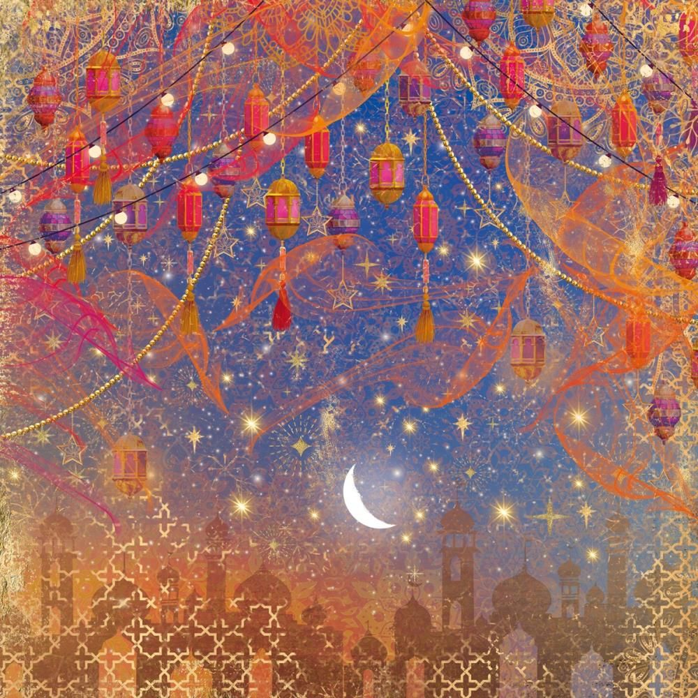 Crafter's Companion Arabian Nights 12 x 12 Paper Pack an-pad12 Shimmering Golden Accents