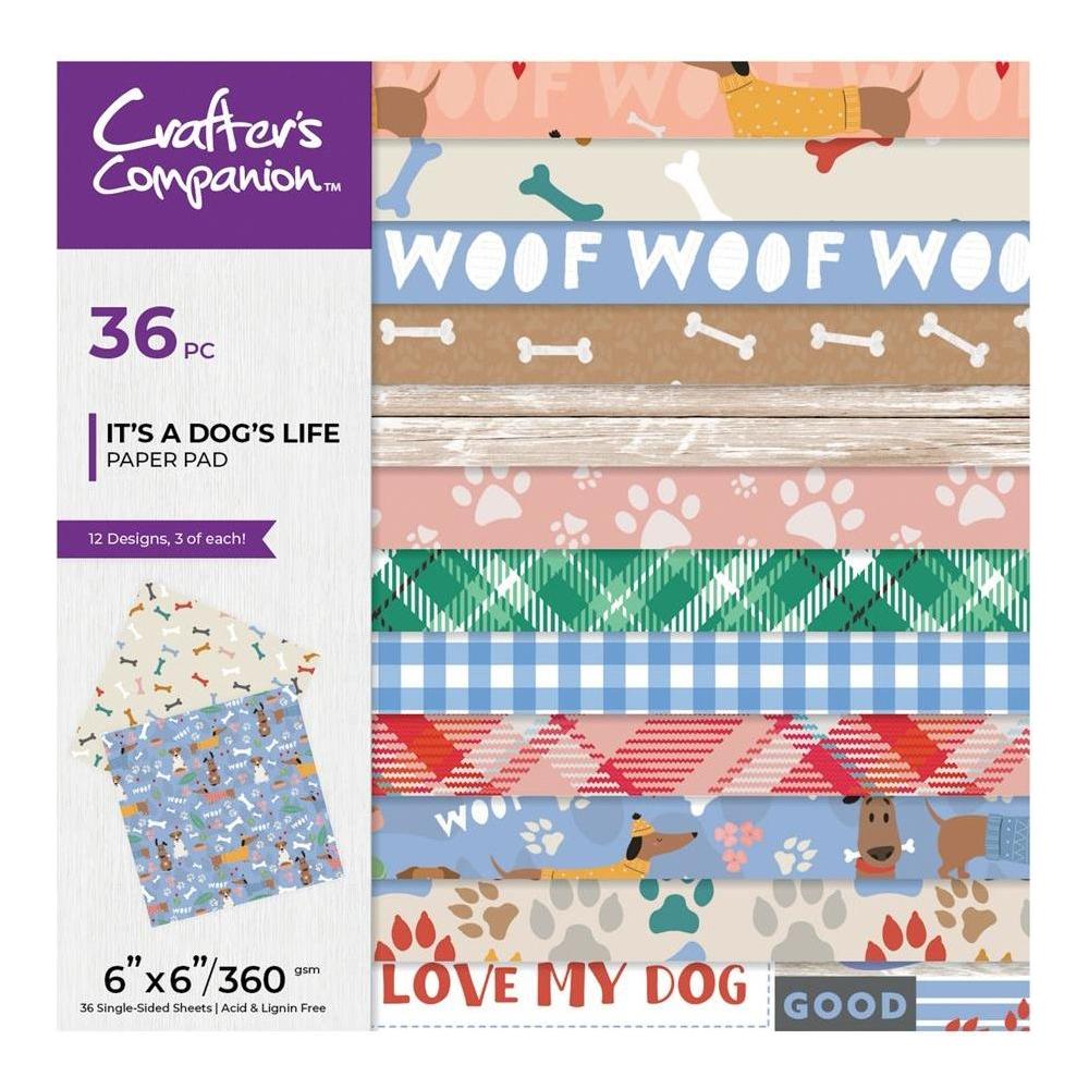 Crafter's Companion It's A Dog's Life 6 x 6 Paper Pad cc-pr-pad6-iadl