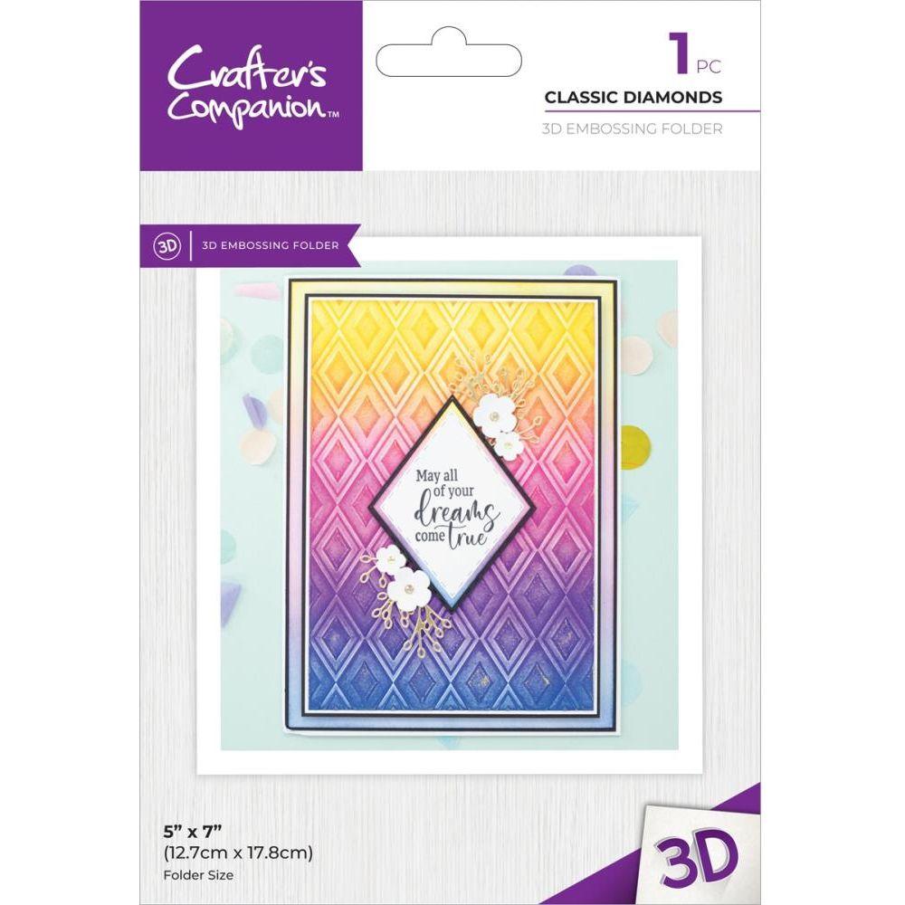 Crafter's Companion Classic Diamonds 5 x 7 3D Embossing Folder cc-ef5-3d-cldi