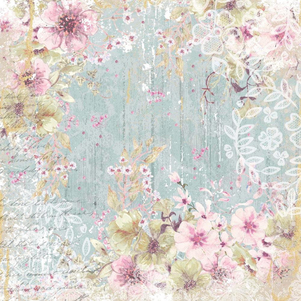 Crafter's Companion Summer Blooms 12 x 12 Paper Pad sbc-pad12 Weathered Floral Fabric