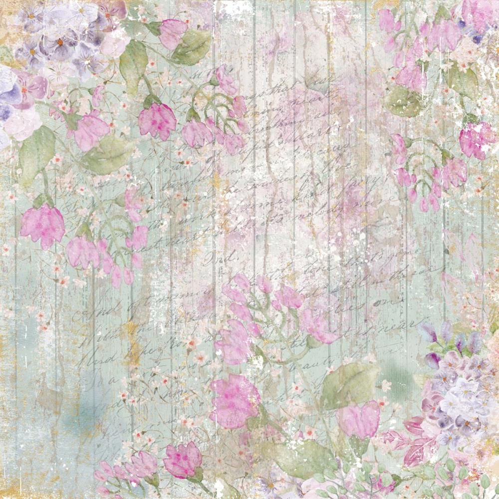 Crafter's Companion Summer Blooms 12 x 12 Paper Pad sbc-pad12 Faded Floral Linen