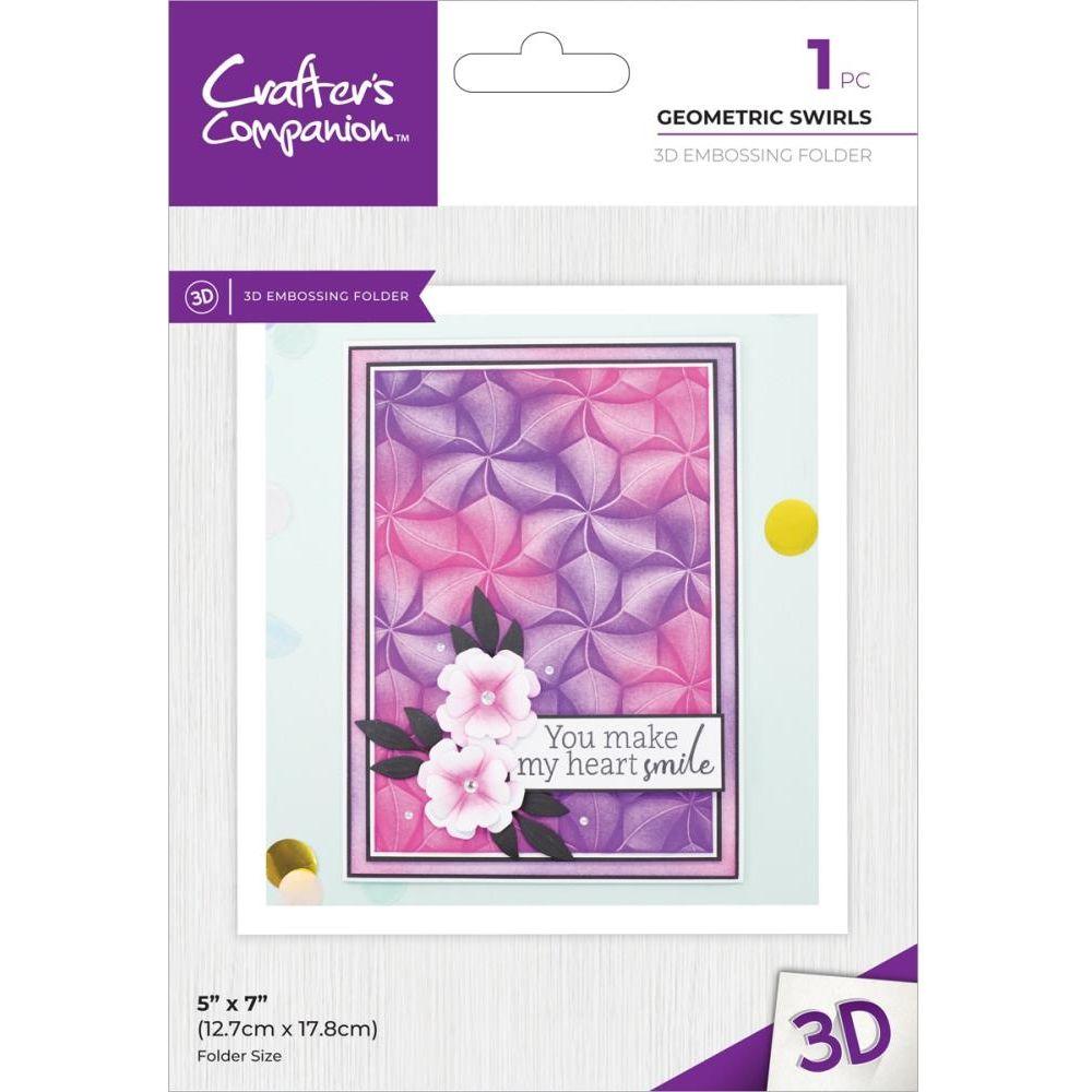 Crafter's Companion Geometric Swirls 5 x 7 3D Embossing Folder cc-ef5-3d-gesw