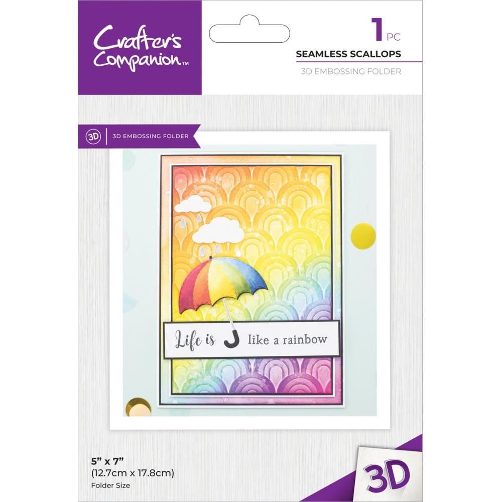 Crafter's Companion Seamless Scallops 5 x 7 3D Embossing Folder cc-ef5-3d-sesc