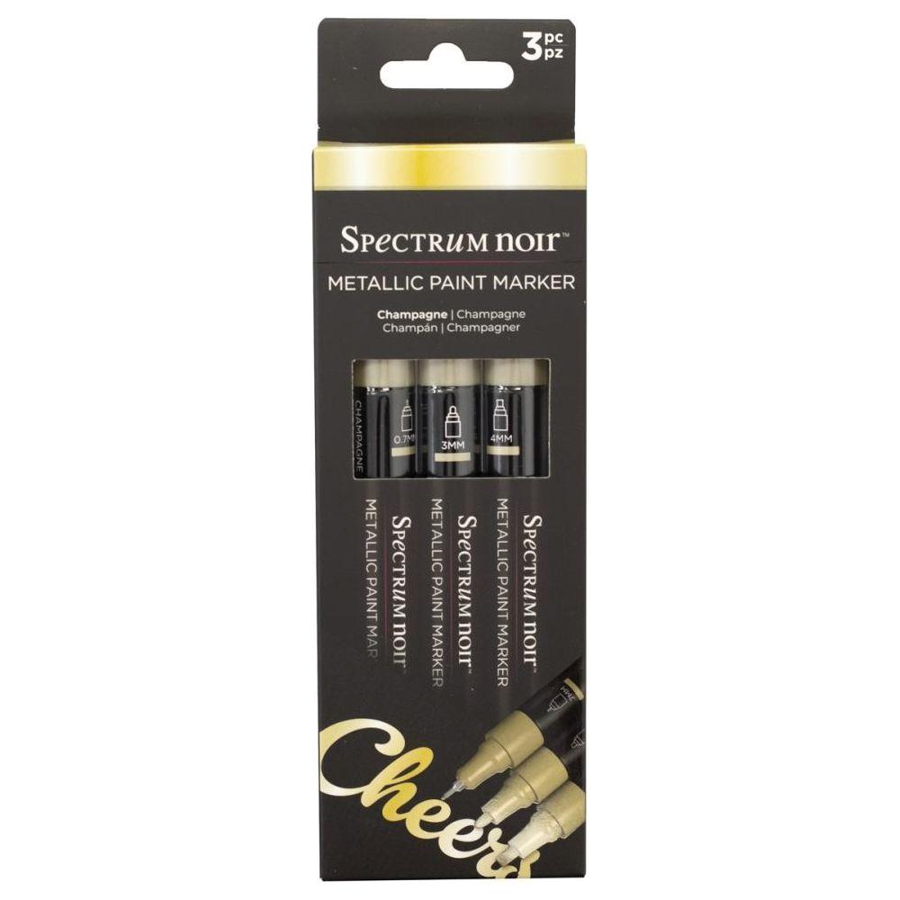 Spectrum Noir Champagne Metallic Paint Markers 3 Pack sn-mtpm-cha3