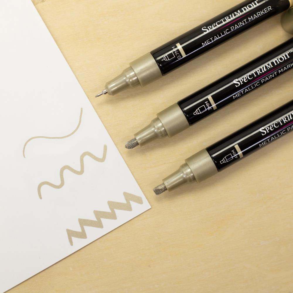 Spectrum Noir Champagne Metallic Paint Markers 3 Pack sn-mtpm-cha3 Detailed Product View