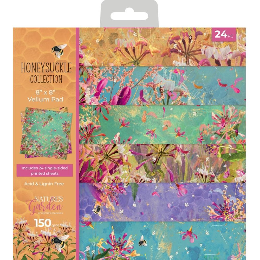 Crafter's Companion Honeysuckle 8 x 8 Vellum Pad ng-hs-vel8