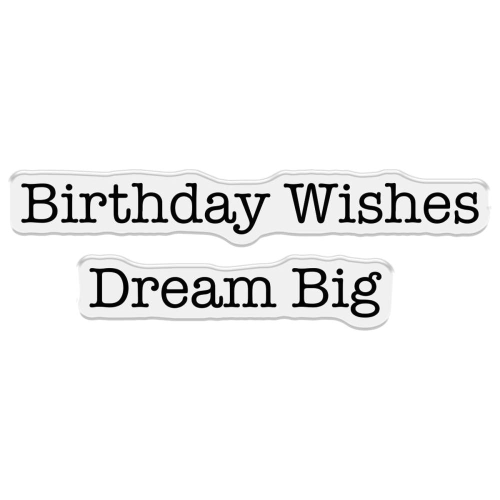 Crafter's Companion Dream Big Stamp And Die Set cc-std-drbi Birthday Wishes Sentiments