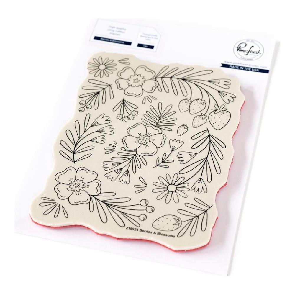 Pinkfresh Studio Berries And Blossoms Cling Stamp 219924