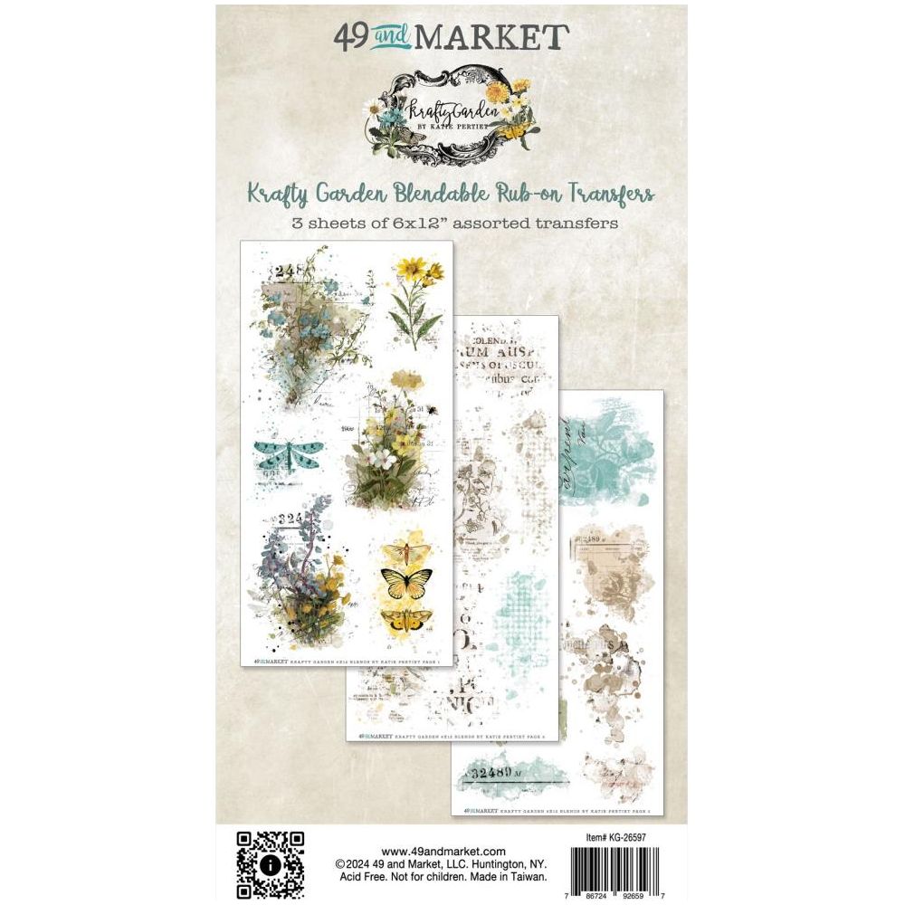 49 and Market Krafty Garden Blendable Rub-on Transfers kg-26597