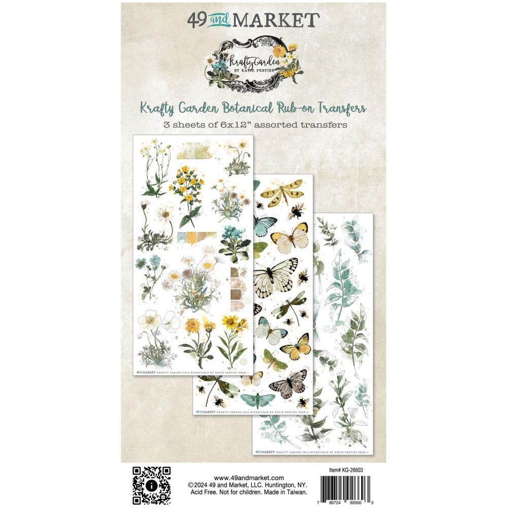 49 and Market Krafty Garden Botanical Rub-on Transfers kg-26603