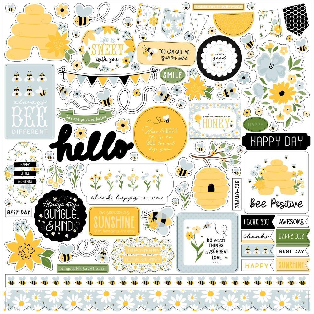 Echo Park Happy As Can Be 12 x 12 Collection Kit hcb376016 Cardstock Stickers