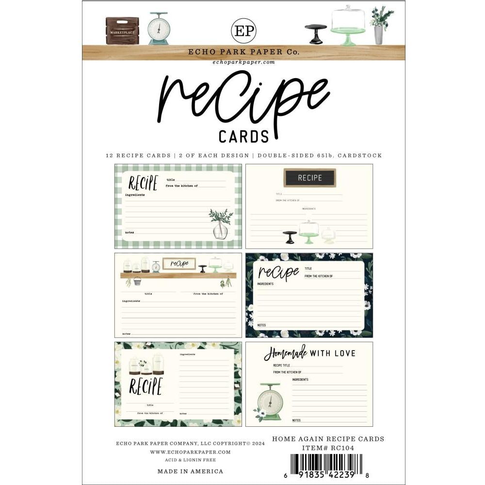 Carta Bella Home Again Recipe Cards rc104 Packaging Image