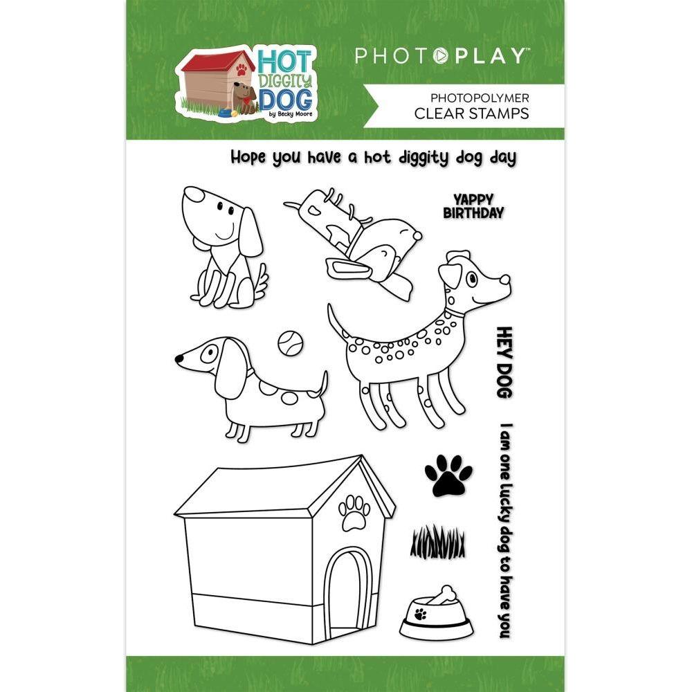 PhotoPlay Hot Diggity Dog Stamps And Dies Bundle clear stamps