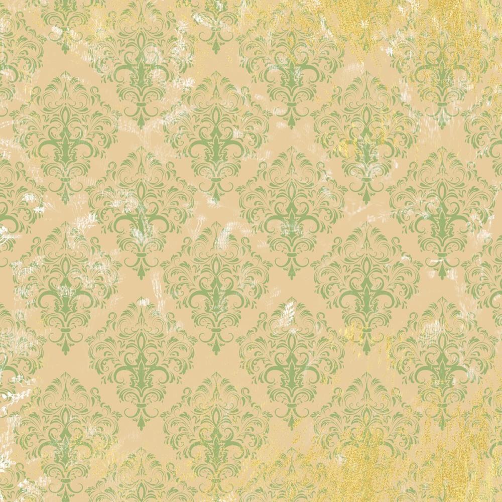 Crafter's Companion Age Of Elegance 6 x 6 Paper Pad ss-aoe-pad6 Faded Green Demask