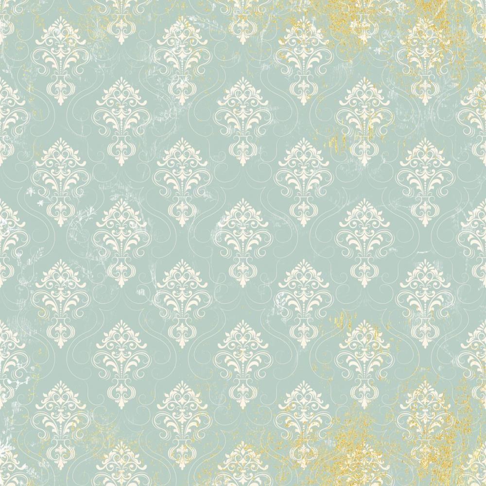 Crafter's Companion Age Of Elegance 6 x 6 Paper Pad ss-aoe-pad6 Faded Teal Demask