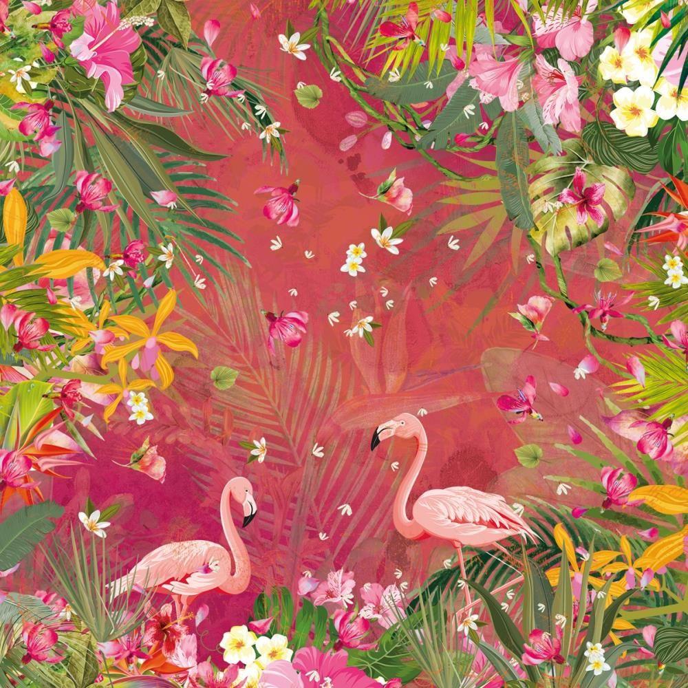 Crafter’s Companion Flamazing Flamingo 6 x 6 Paper Pad flfl-pad6 Pink Blossom