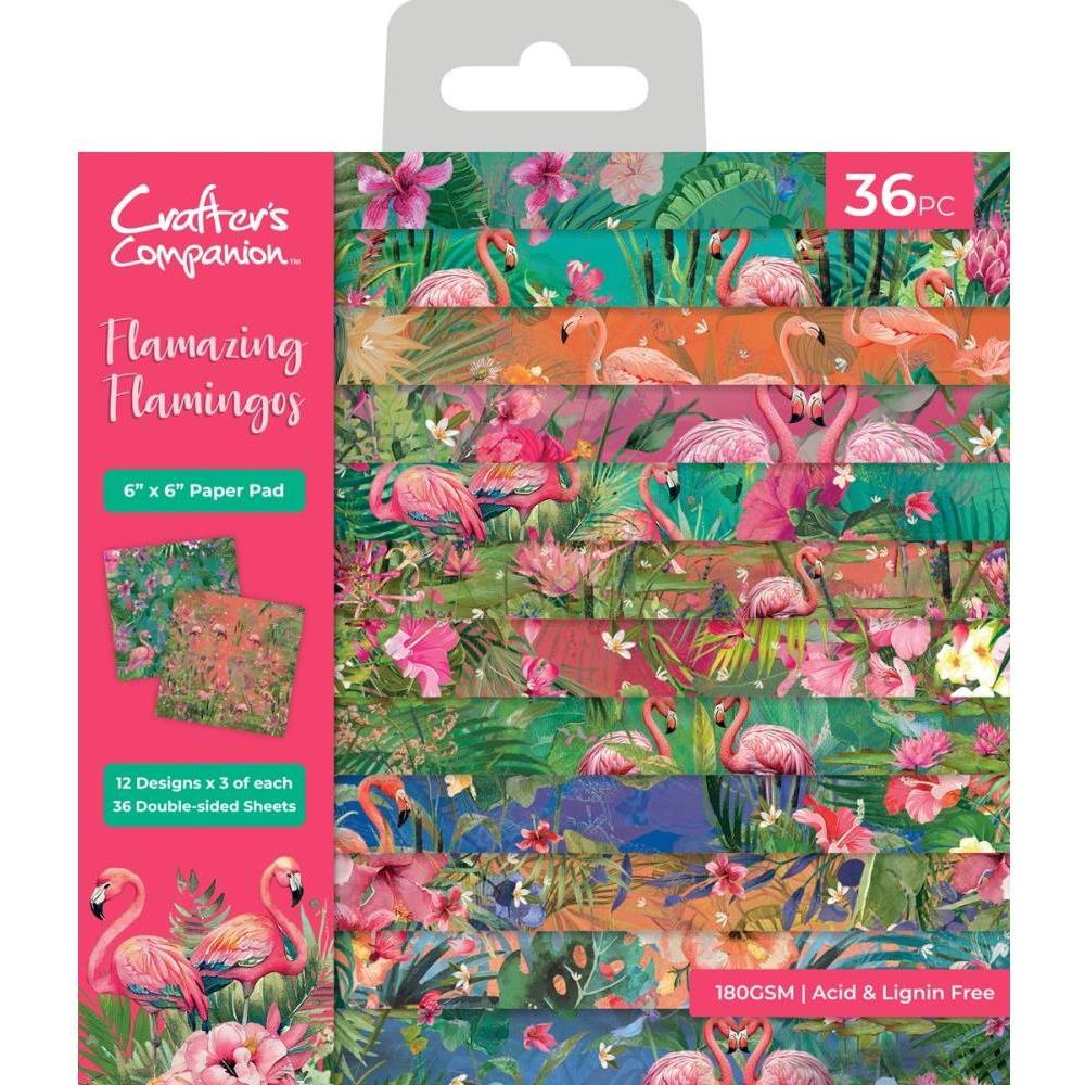 Crafter’s Companion Flamazing Flamingo 6 x 6 Paper Pad flfl-pad6