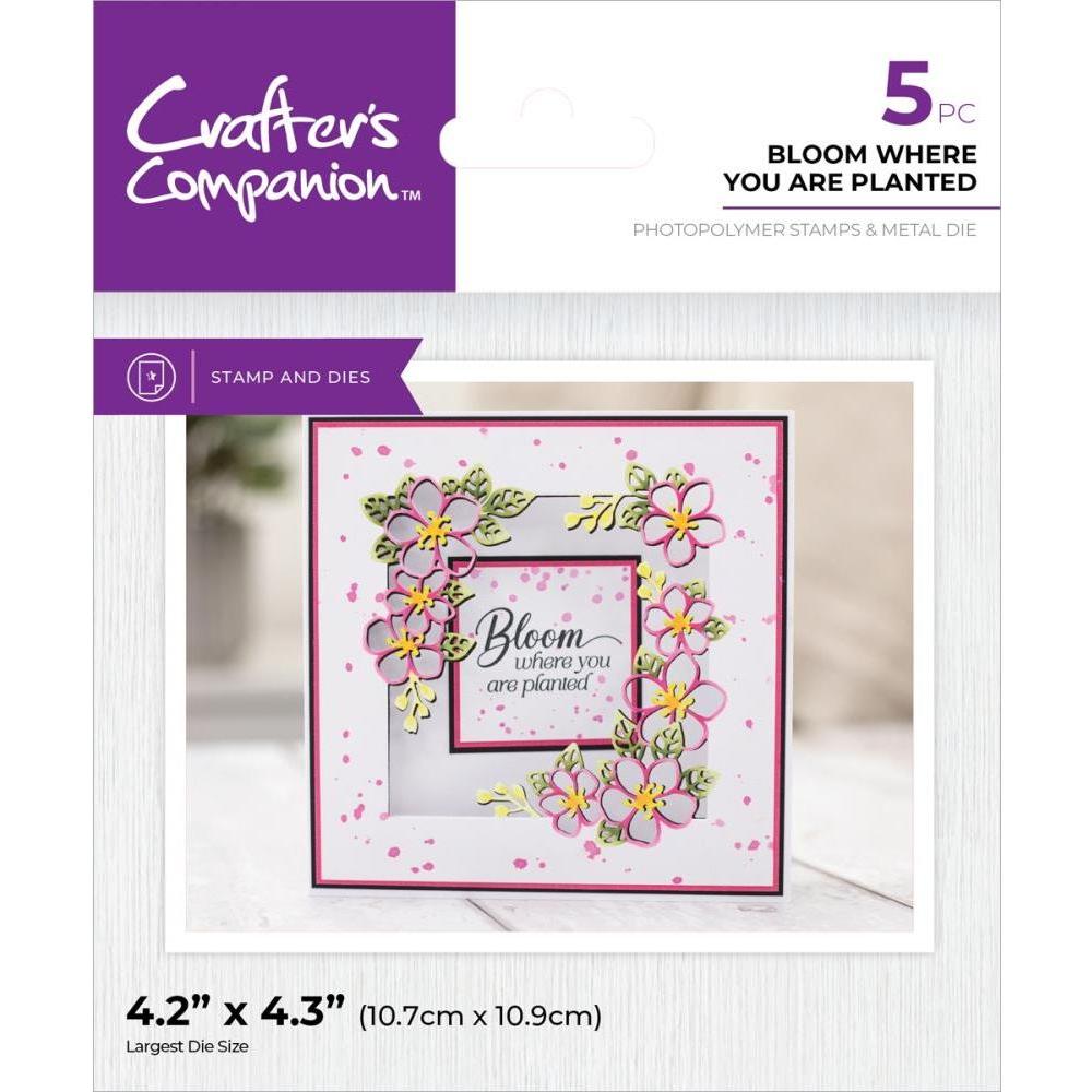 Crafter's Companion Bloom Where You Are Planted Stamp And Die Set cc-std-bwyap