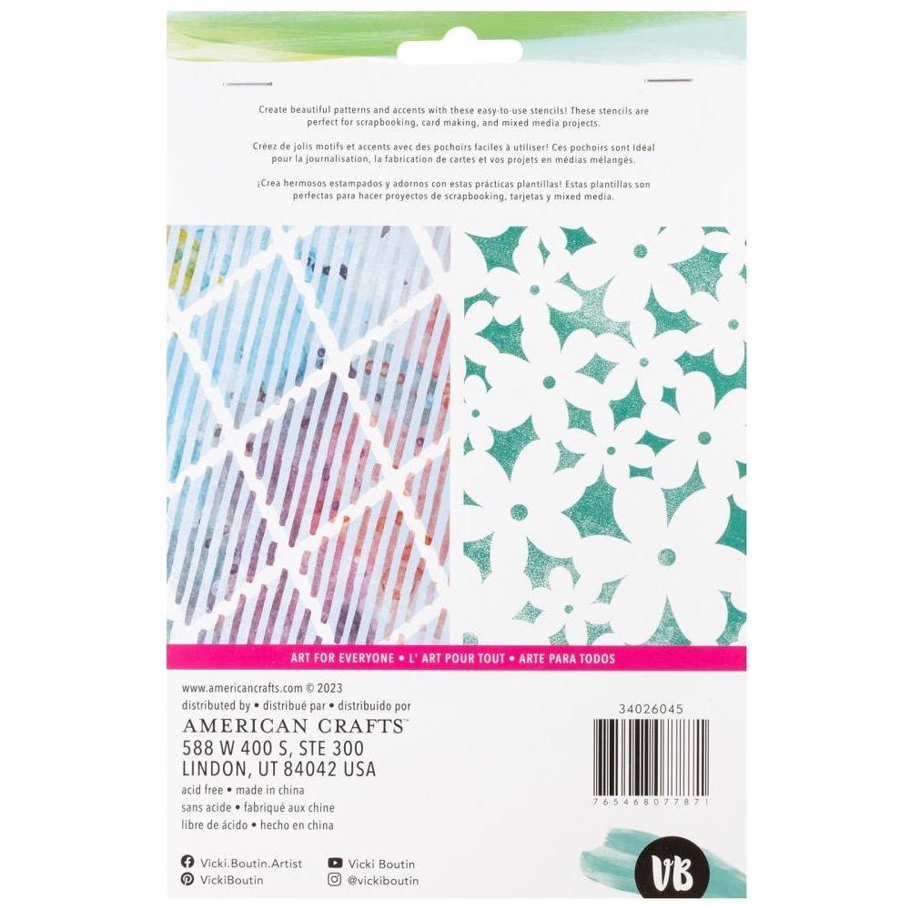 American Crafts Vicki Boutin Diamond In The Rough Stencil Pack 34026045 back