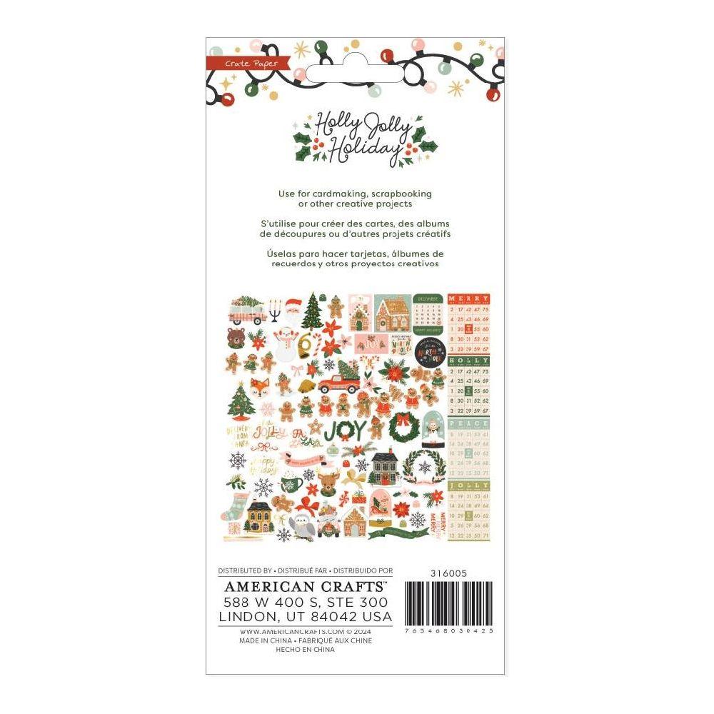 American Crafts Crate Paper Holly Jolly Journal Ephemera 316005 backer