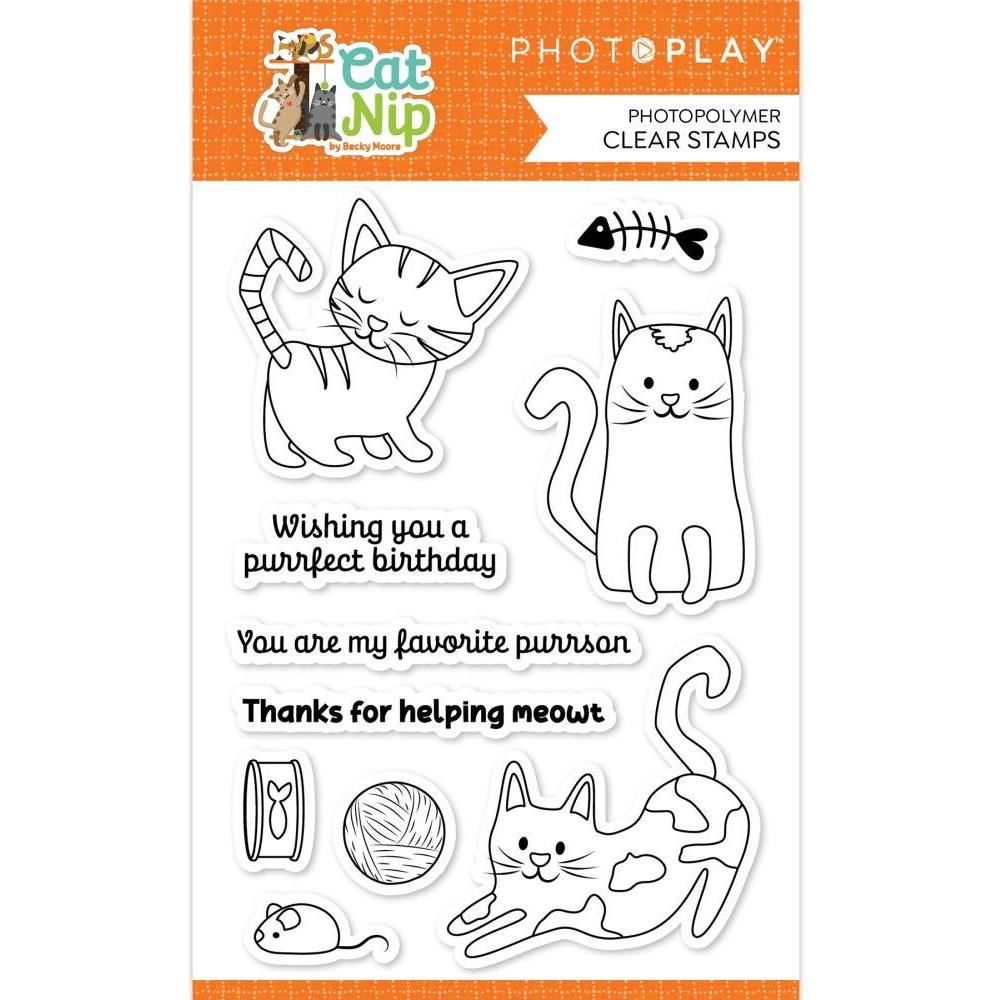 PhotoPlay Cat Nip Stamp And Die Bundle clear stamp set