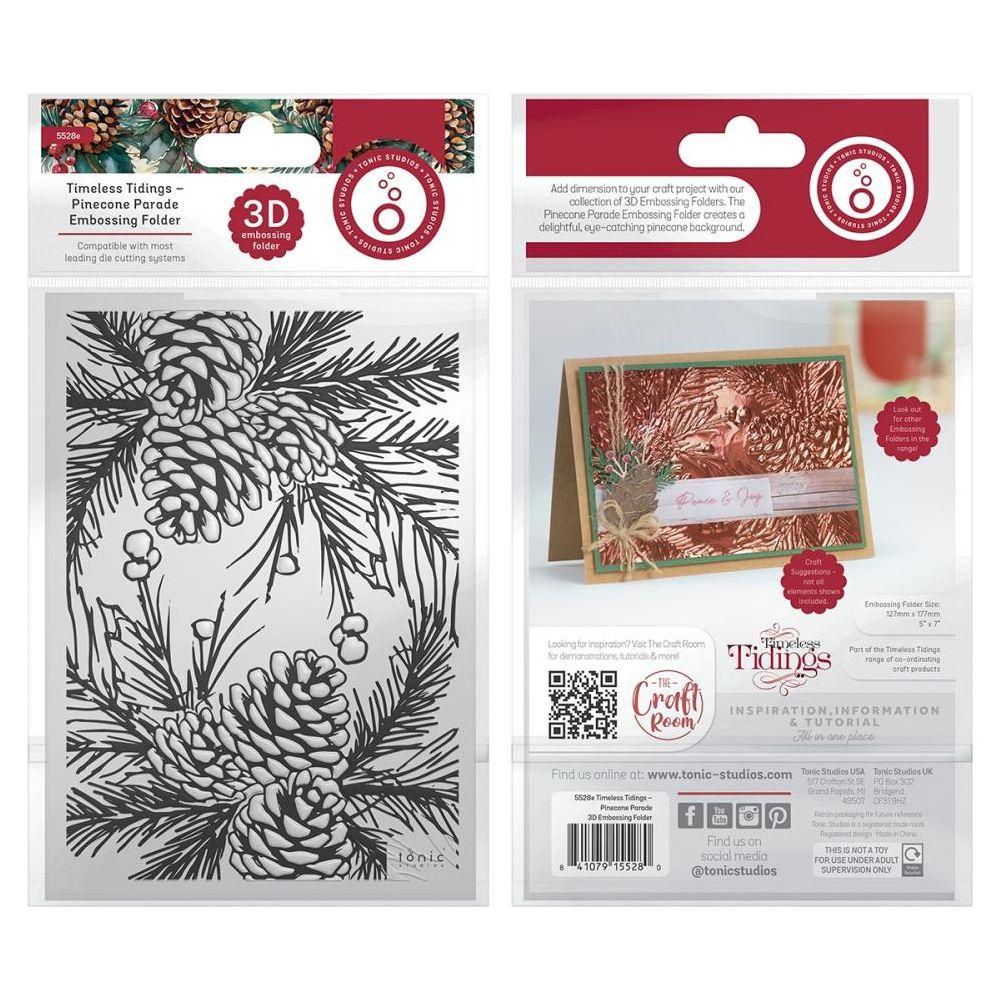 Tonic Pinecone Parade 3D Embossing Folder 5528e Packaging