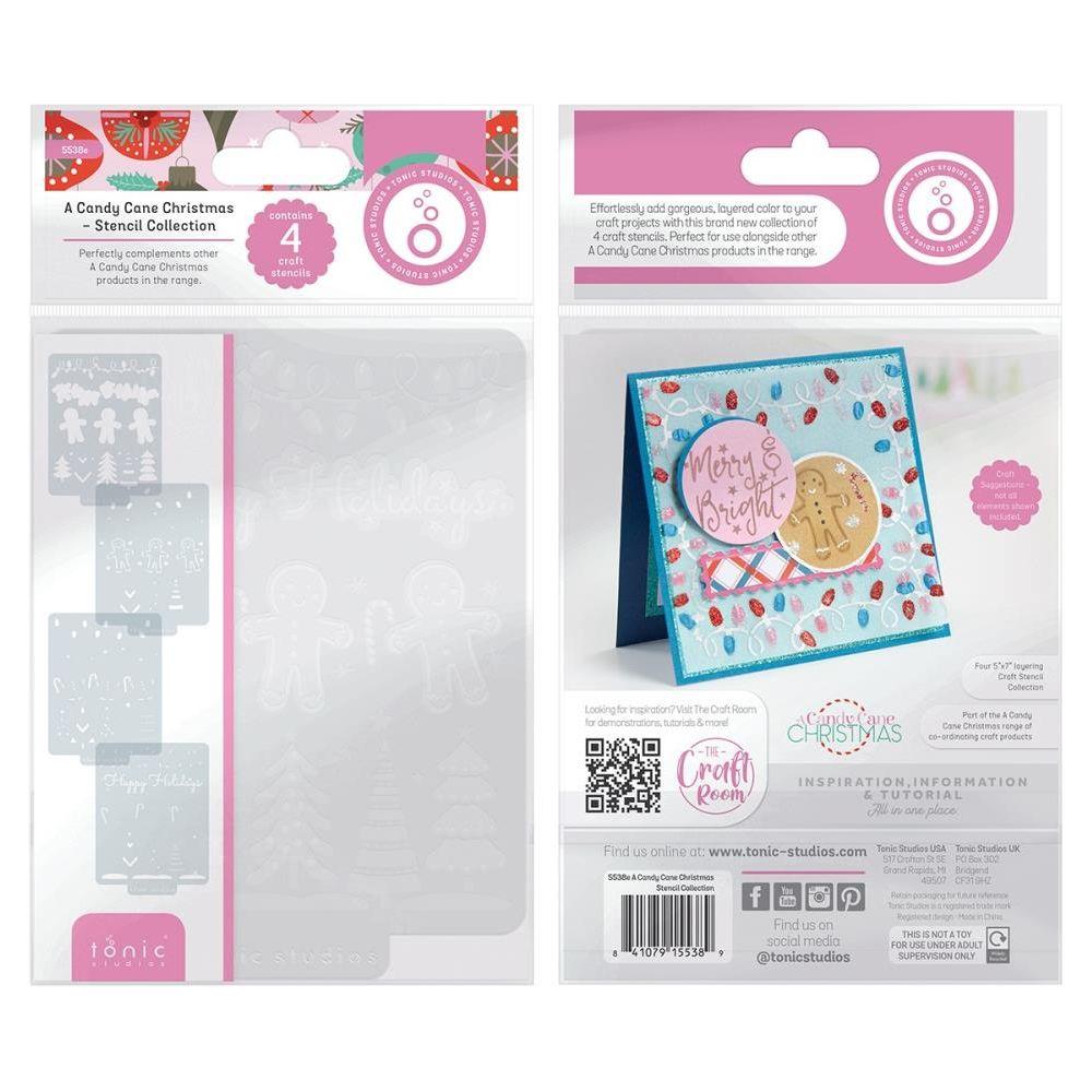 Tonic A Candy Cane Christmas Stencil Set 5538e Detailed View