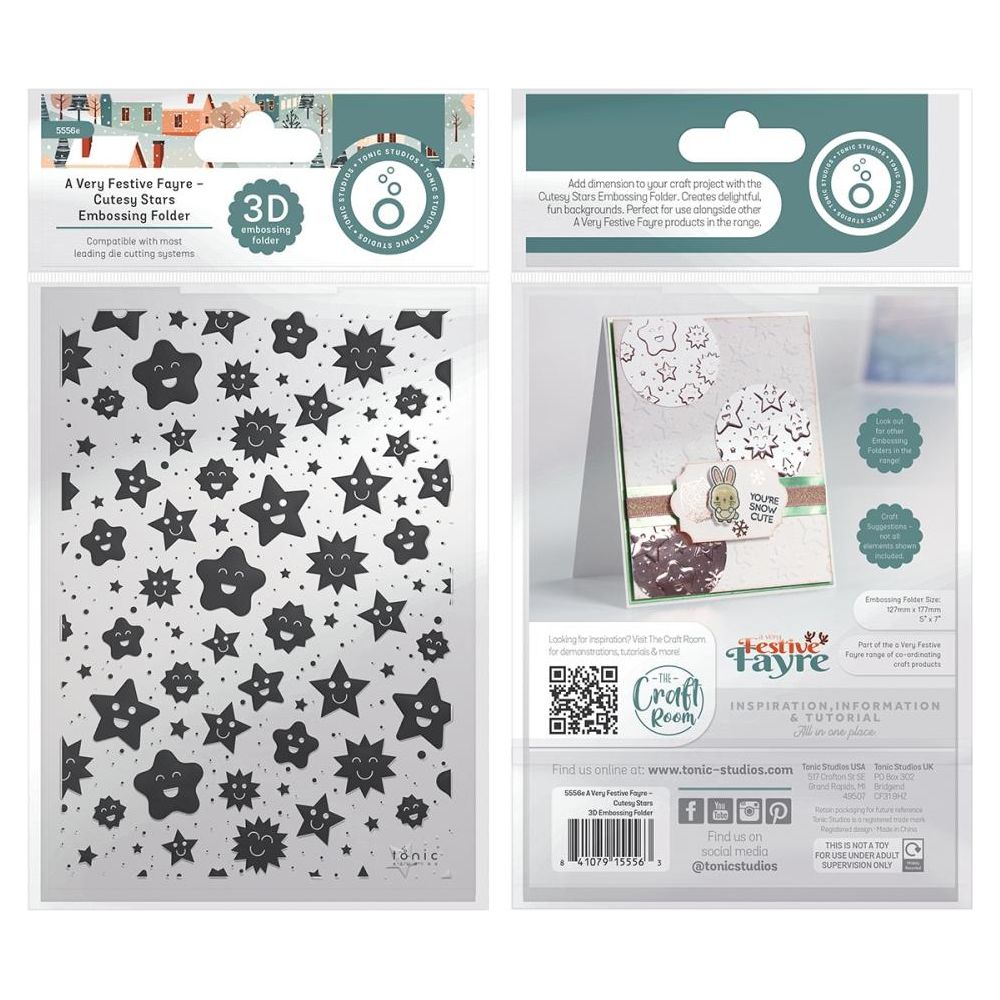 Tonic Cutesy Stars 3D Embossing Folder 5556e Packaging