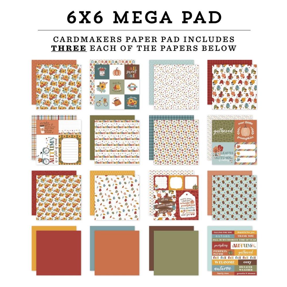 Echo Park Sweater Weather 6 x 6 Mega Paper Pad sw381031 Detailed Product Images