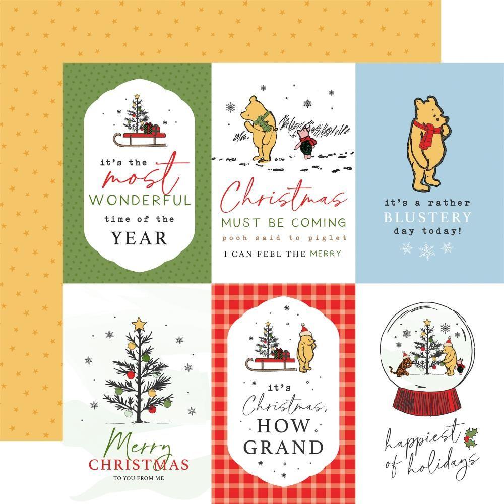 Echo Park Winnie The Pooh Christmas 12 x 12 Collection Kit wpc386016 4X6 Journaling Cards