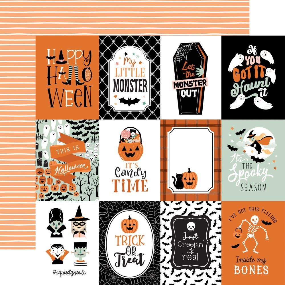 Echo Park Spooktacular Halloween 12 x 12 Collection Kit sh382016 3X4 Journaling Cards