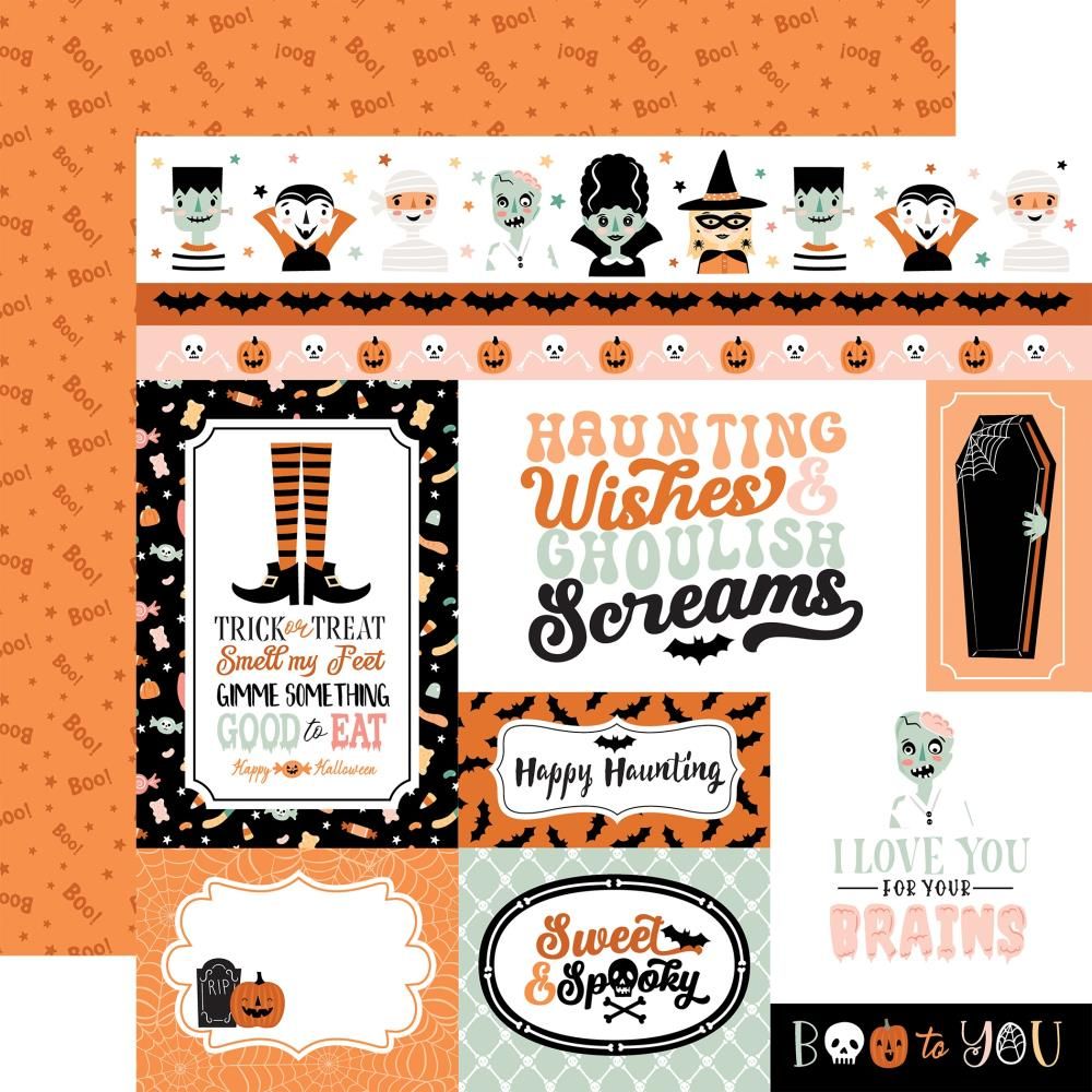 Echo Park Spooktacular Halloween 12 x 12 Collection Kit sh382016 Multi Journaling Cards