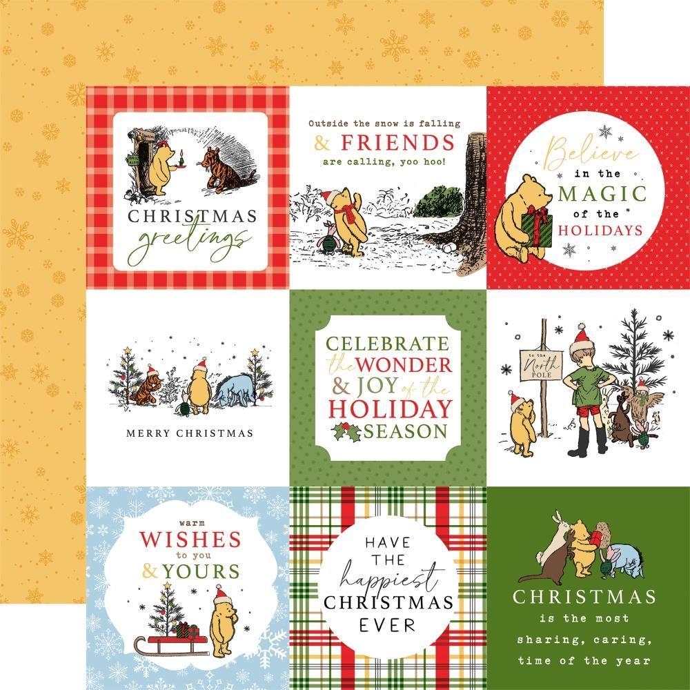 Echo Park Winnie The Pooh Christmas 12 x 12 Collection Kit wpc386016 4X4 Journaling Cards