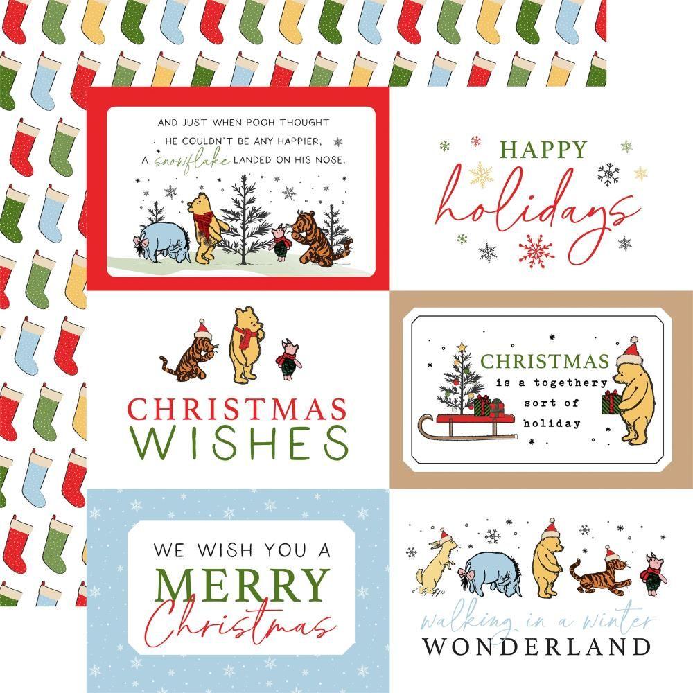 Echo Park Winnie The Pooh Christmas 12 x 12 Collection Kit wpc386016 6X4 Journaling Cards