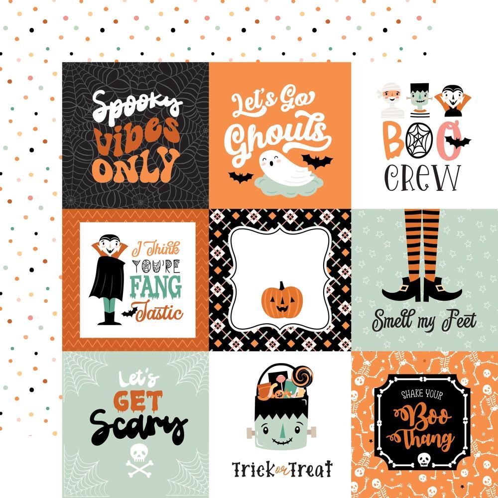 Echo Park Spooktacular Halloween 12 x 12 Collection Kit sh382016 4X4 Journaling Cards