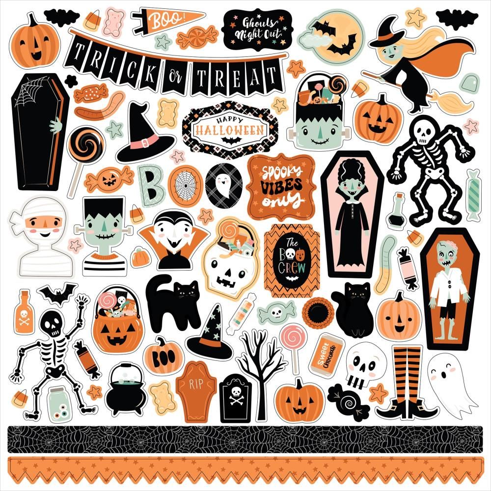 Echo Park Spooktacular Halloween 12 x 12 Collection Kit sh382016 Cardstock Stickers