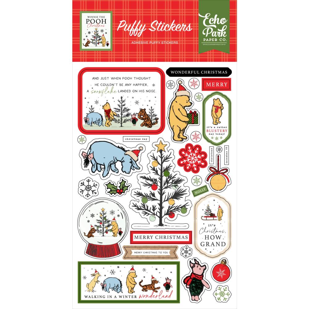 Echo Park Winnie The Pooh Christmas Puffy Stickers wpc386066