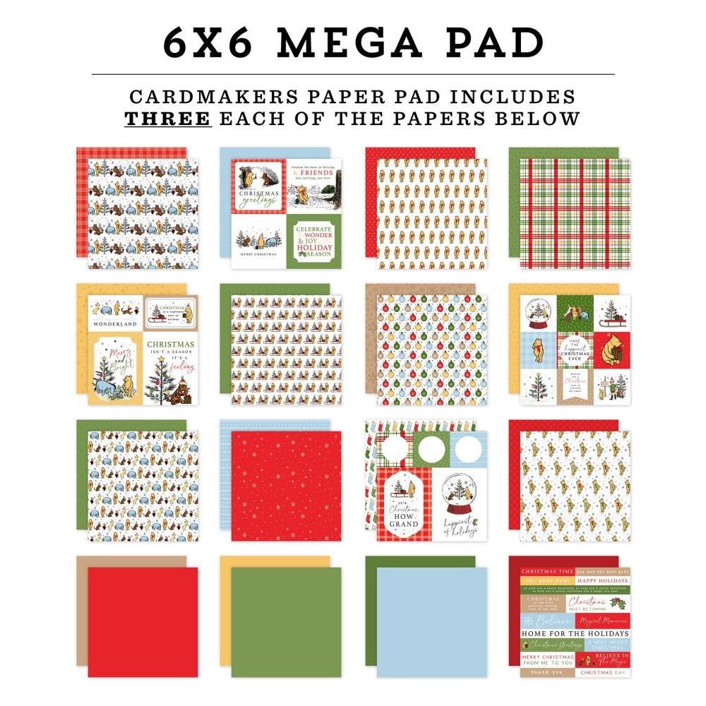 Echo Park Winnie The Pooh Christmas 6 x 6 Mega Paper Pad wpc386031 Detailed Product Images